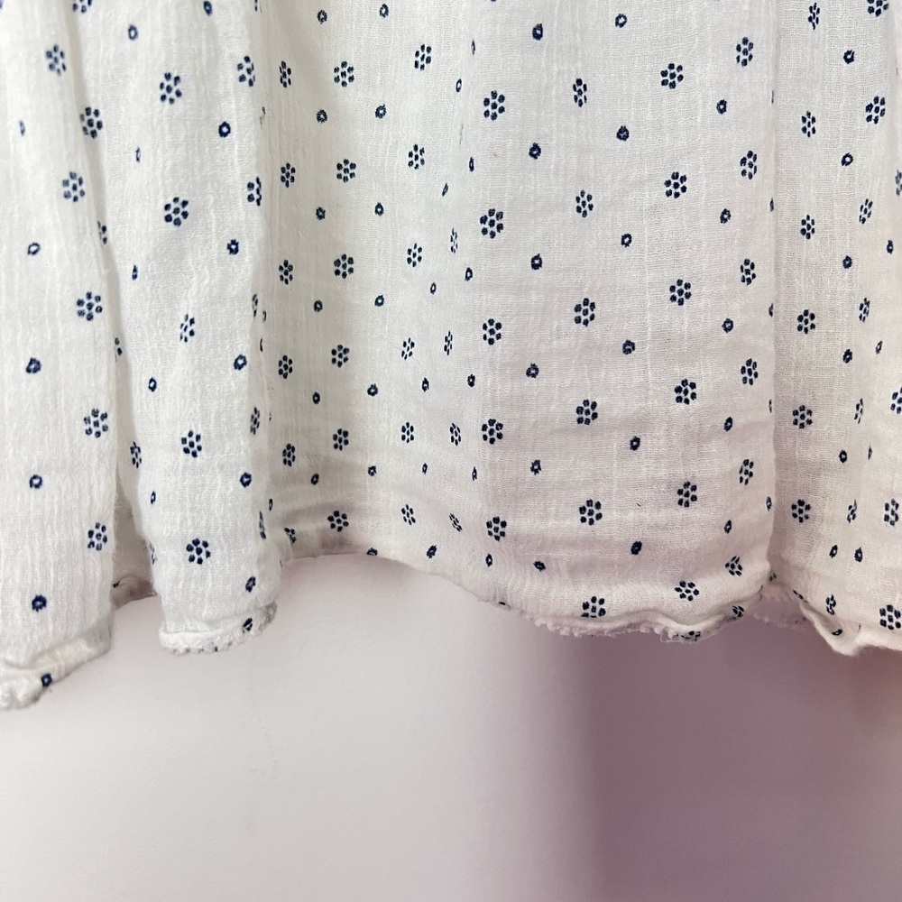 Ulla Johnson Fabienne Peasant Blouse White Blue Foulard Dot Print Quiet Luxury - Picture 11 of 14